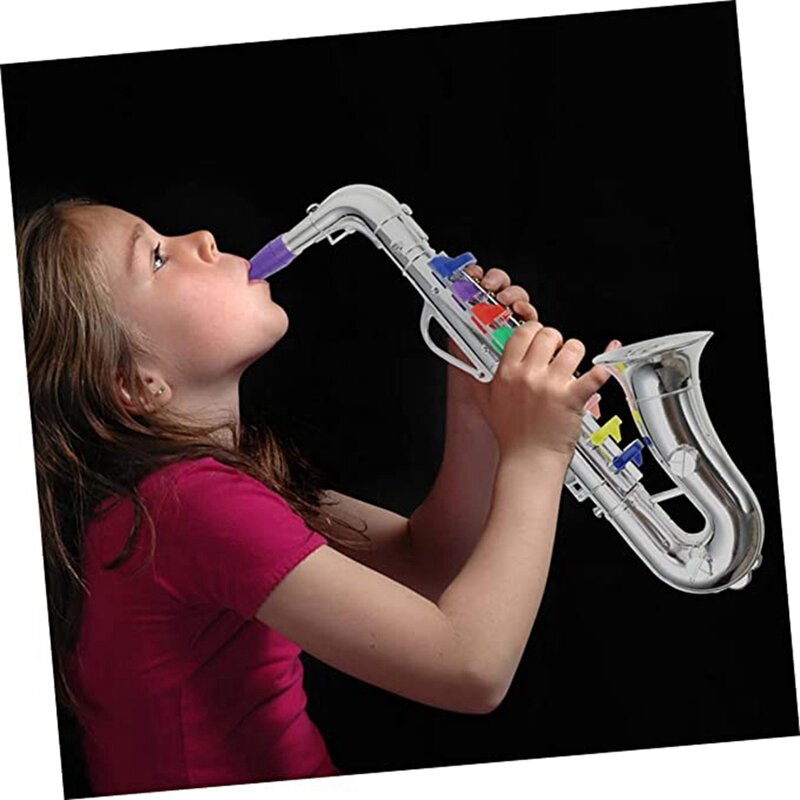 Mainan musik saksofon anak-anak, instrumen kuningan alat musik angin 1 buah