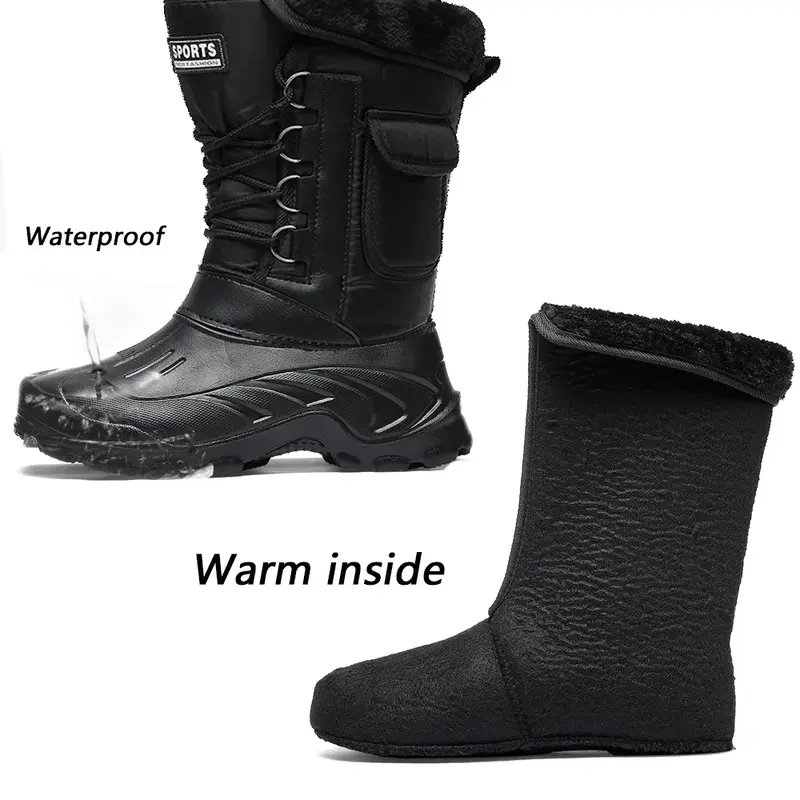 Winter Boots for Men 2024 New Male Boots Waterproof Shoes for Men Outdoor Activities Fishing Shoes Snow Working Designer 방한화