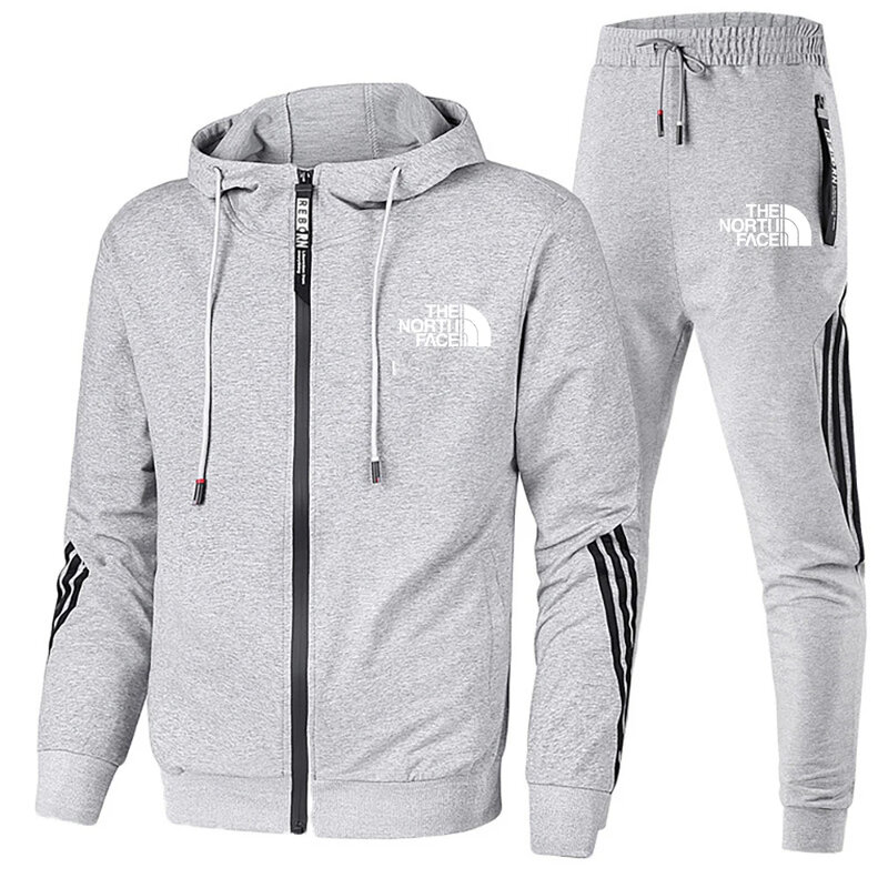 2024 Men's c Spring Summer sports suit slim fit brand sports cardigan long sleeve high quality running 2-piece set