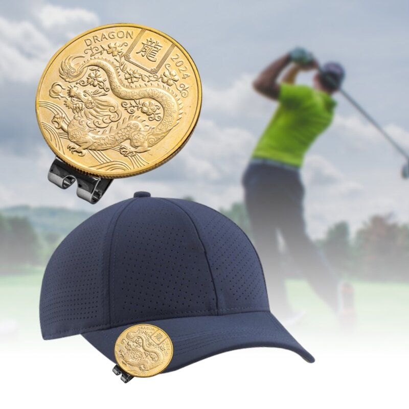 Golf Putting Alignments Aiming Caps Clip Dragon Pattern Metal Hat Clip