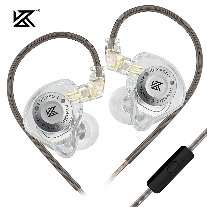KZ-Écouteurs EDX PRO X IEM Dynamic Drive HiFi Deep Bass Sound, Écouteur dehors Music, Casque antibruit avec poignées, Câble amovible