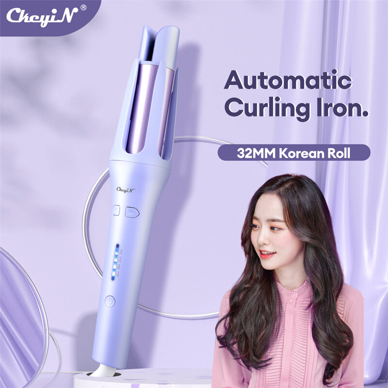 CkeyiN Automatic Hair Curler 32MM Auto Rotating Ceramic Hair Roller Profissional Curling Iron Curling Wand Hair Waver
