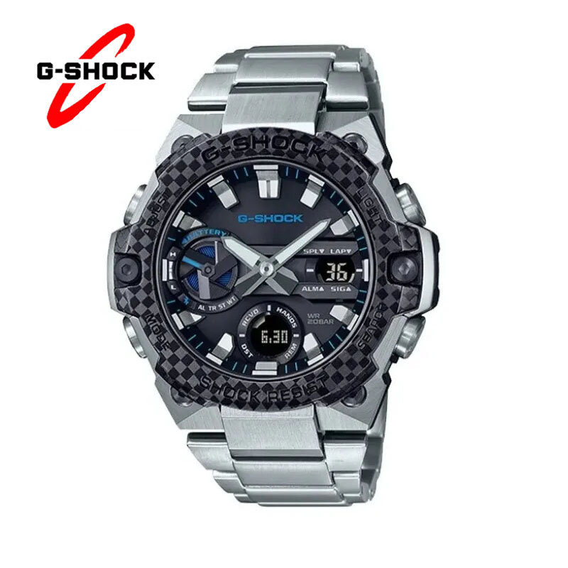 G SHOCK Watches for Men GST-B400 Casual Quartz Watches Fashion Multifunctional Shockproof Dual Display New Stainless Steel Watch