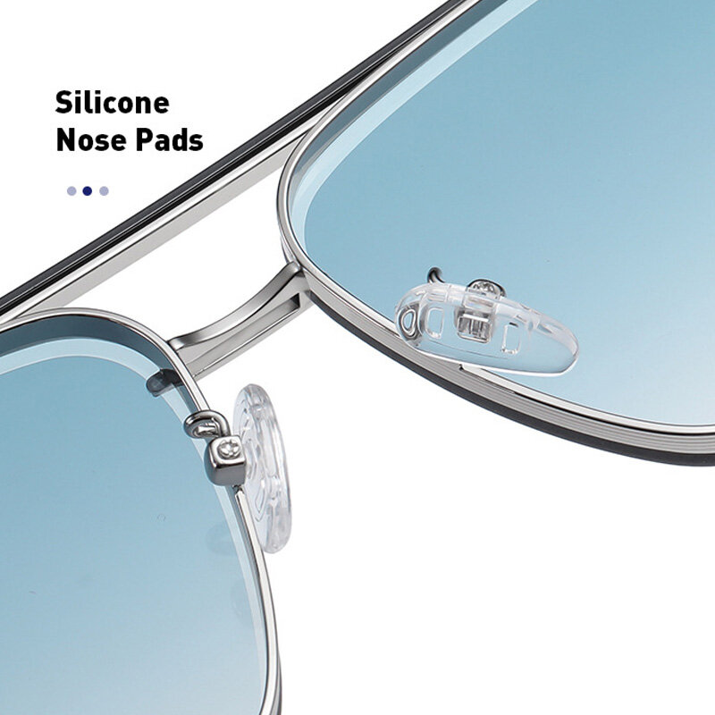แว่นตากันแดดไล่ระดับสีแบบใหม่สำหรับแว่นกันแดดกรอบใหญ่ทำจากโลหะผู้ชายแฟชั่นดีไซน์หรูหรา lunette de Soleil Homme