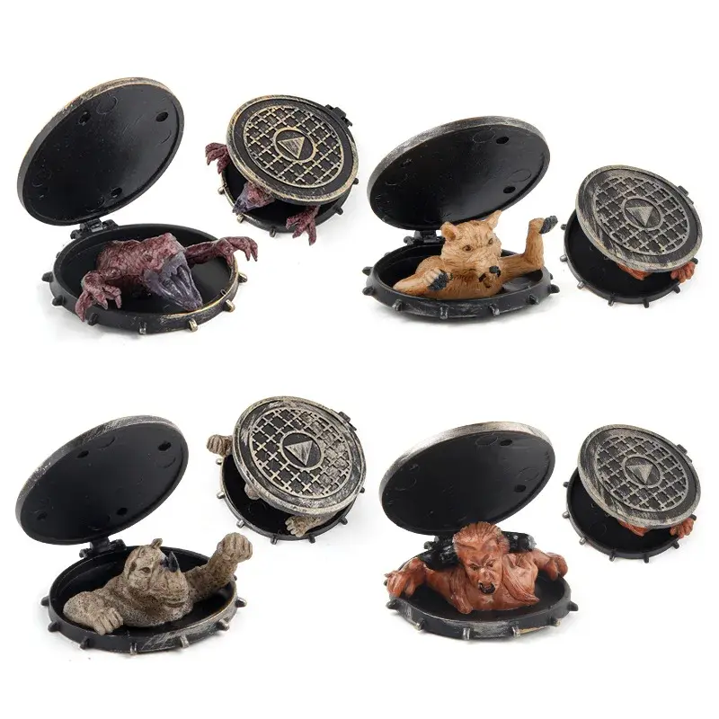 8 stücke Miniatur Simulation Tier Krabbeln Aus der Kanaldeckel Modell Set Kinder Pädagogisches Kognitiven Spielzeug Tisch Dekoration