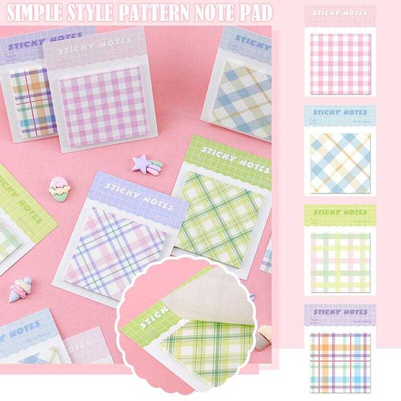 Simple Pattern Note Pad Strong Adhesive Student Planner Style Note Ins Memo Stickers Stickers School Pad Stationery Message D4W8