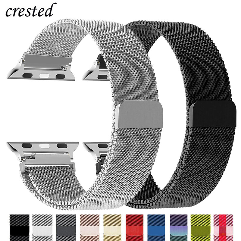 Milanese loop For apple Watch bands 44mm 40mm 45mm 49mm 41mm 38mm 42mm 44 mm Bracelet iwatch Series 9 3 6 5 SE 7 8 Ultra 2 strap