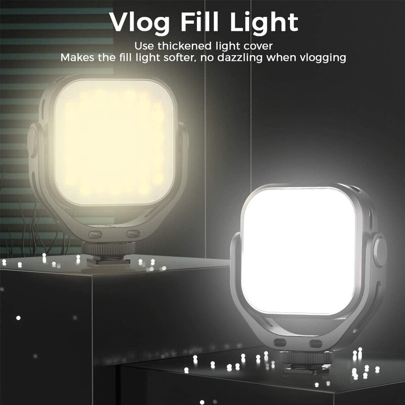 Ulanzi Vijim VL66 Lampu Video LED Dapat Disesuaikan dengan Braket Dudukan Rotasi 360 Isi Ulang DSLR SLR Ponsel Portabel