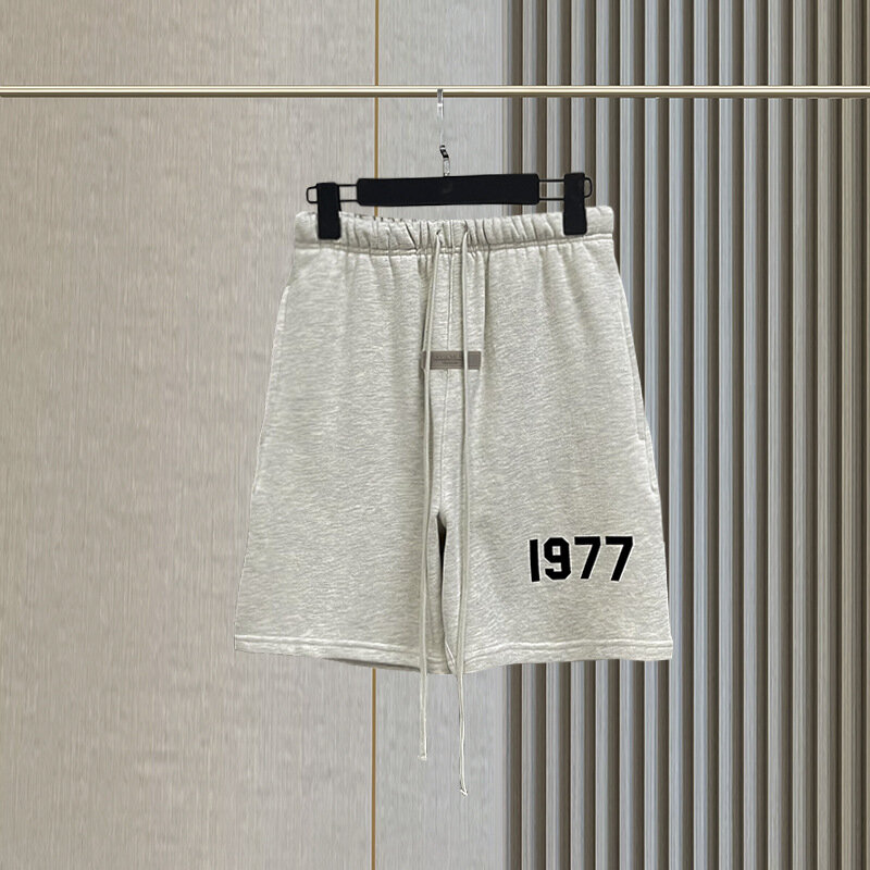 Celana pendek pria dan wanita, celana katun kasual 1977, celana pendek basket olahraga gym longgar high street kargo hombre