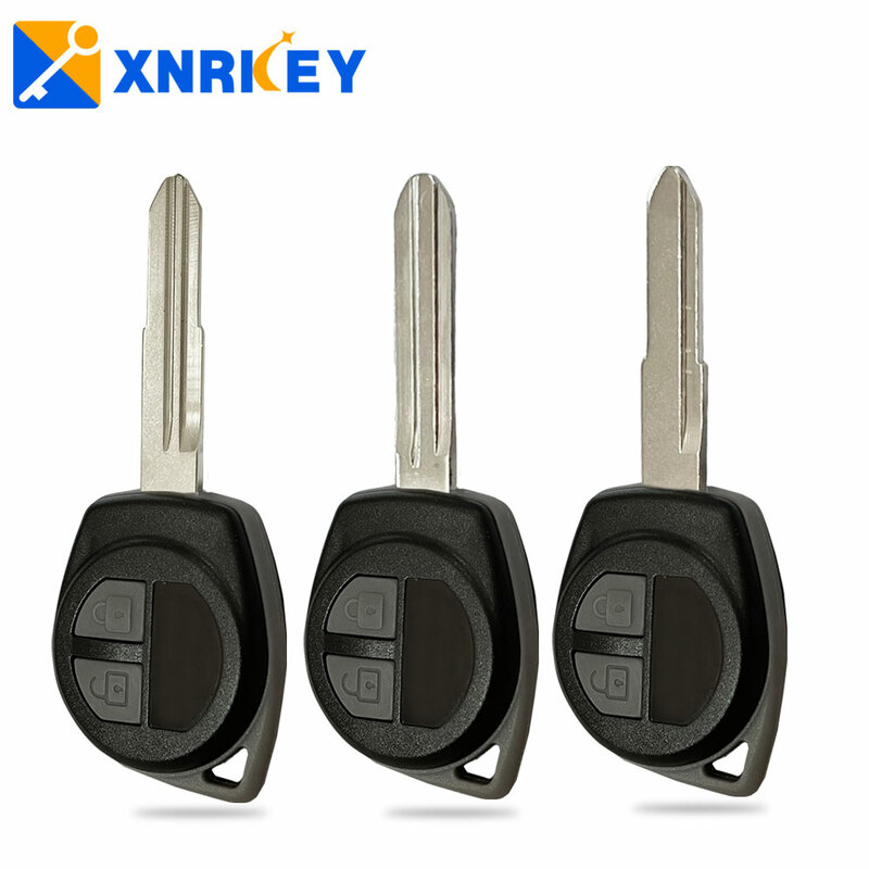 Xnrkey 2 Knoppen Vervanging Remote Autosleutel Shell Voor Suzuki Grand Vitara Swift HU133R/TOY43/SZ11R Blade Rubber knop Sleutel