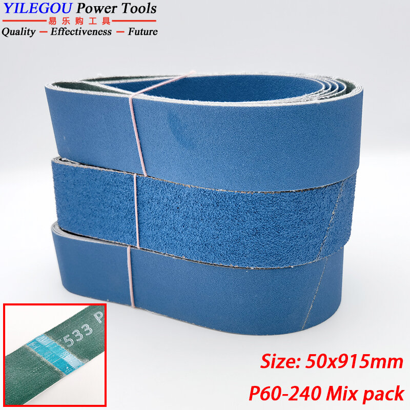 5 Pieces 50 x 915mm Sanding Belt. 2" x 36" Fused Zirconia Alumina Abrasive Belts Polishing Metal. 915mm Sanding Bands. P60-240#
