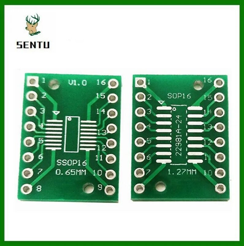 Placa de transferencia piezas TSSOP16 SSOP16 SOP-16 SOP16 a DIP16, adaptador de paso, Pin DIP, 10 unidades