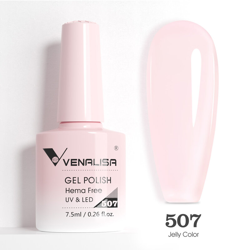 Vip5 Venalisa Nagelgellak Jelly Color Hema Vrij Nude Roze Semi-Permanente Doorweekte Gel Nagellak Sparkle Gel Vernis