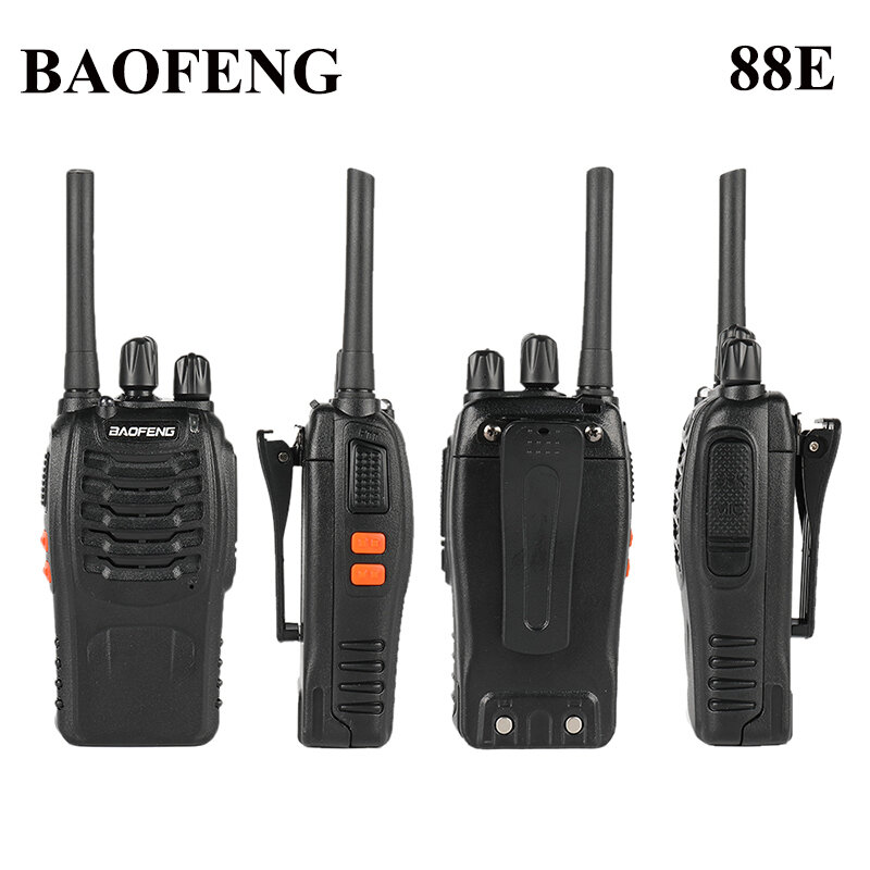 Baofeng BF-88E PMR 장거리 대화 채널 16 워키토키, EU 충전기 및 헤드셋 포함 라이센스 라디오, 446.19375MHz