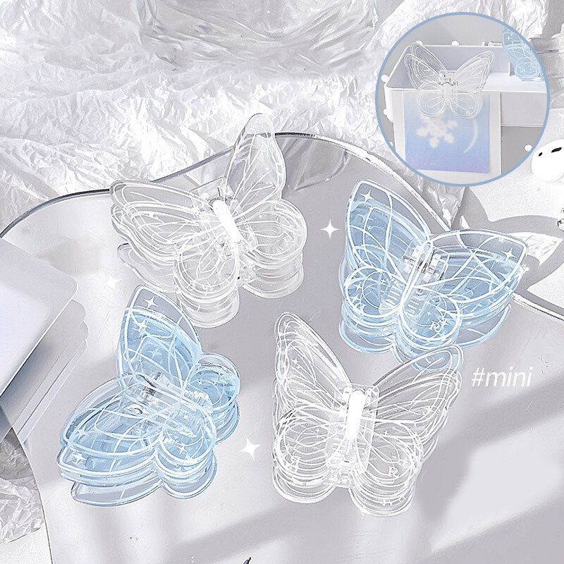 Transparent Butterfly Clip Office Supplies Acrylic Clip Cute Butterfly Clip Hand Clip Decorative School Mini Clear Stationery