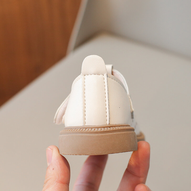 Unishuni-T-Strap Mary Jane sapatos para meninas do bebê, sapatilhas antiderrapantes vintage para crianças, sapato de vestido de princesa, bege, marrom, oco, 21-30
