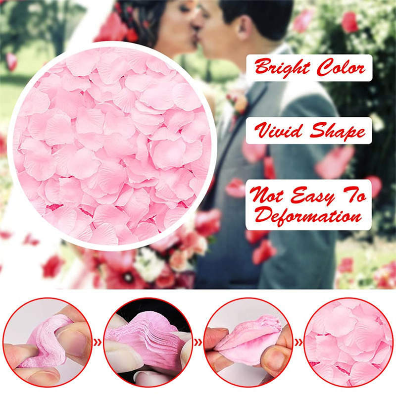 Pétalos de rosa y melocotón para niñas, decoración romántica, seda Artificial, 3-4CM, 500 piezas