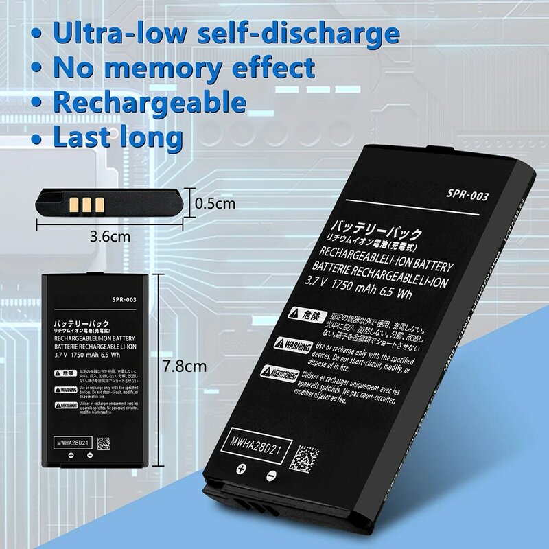 OSTENT-batería de litio recargable para consola Nintendo 3DS LL/XL, 1750mAh, 3,7 V