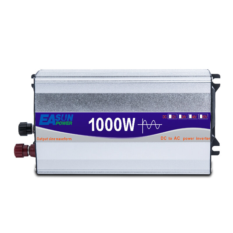 Inversor de potencia de onda sinusoidal pura de 1000W, convertidor de cc 12V 24V a CA 220V, pantalla LED, para coche, Ucrania y Polonia, envío