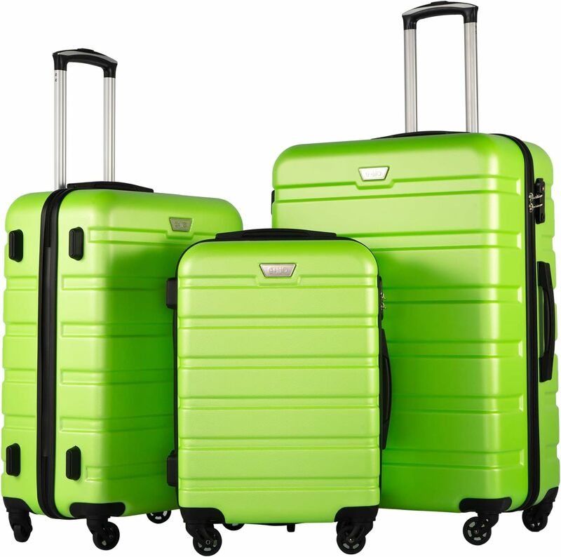 Bagaż 3-częściowa walizka Skrzynka obrotowa Twarda skorupa Lekki zamek (Apple Green 2)