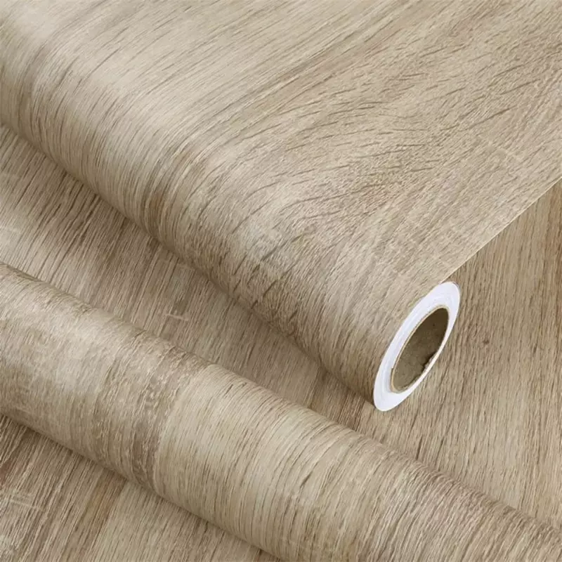 Vinyl Wood Grain Stickers Wardrobe Cabinet Table Furniture Renovation Wallpaper Self Adhesive Waterproof Wall Papers Home Decor