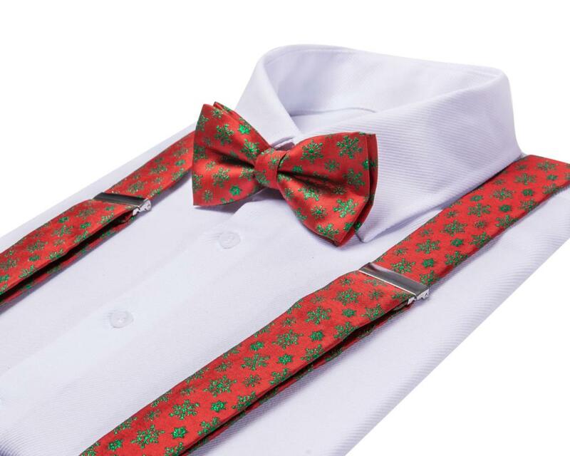 مرحبا التعادل عيد الميلاد الحرير الحمالة للرجال ، الأحمر والأخضر ، والأزياء ، عيد الميلاد ربطة القوس Tie ، والجلود والمعادن ، 6 مقاطع ، الأقواس ، بالجملة