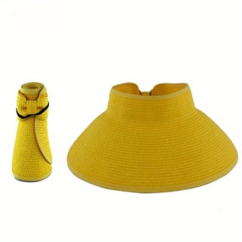Topi pelindung matahari, topi pelindung matahari tepi lebar dapat dilipat untuk wanita pria musim panas