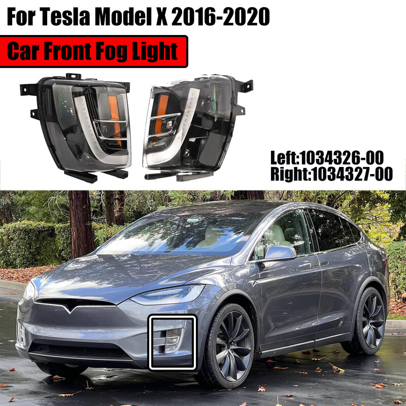 سيارة النهار تشغيل الضباب الخفيف ، مصباح ل Tesla نموذج X ، اليسار Right استبدال ، الولايات المتحدة والاتحاد الأوروبي الإصدار ، 2016-2020 ، 1034326-00 ، 1034327-00