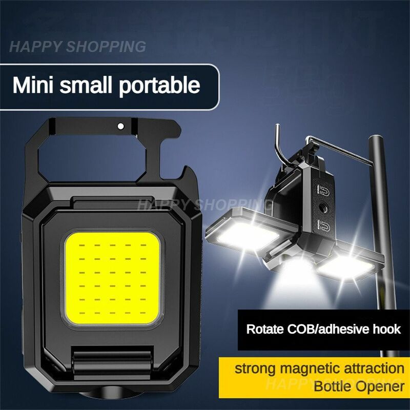 Перезаряжаемый походный миниатюрный фонарик Cob на сильном магните, многоцелевой компактный фонарик для кемпинга, магнитный уличный фонарь