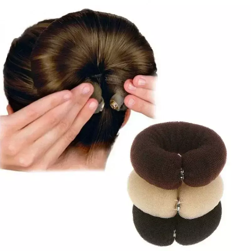 Criador de Bun de cabelo para mulheres, Donut Magic Foam Sponge, Ferramentas de tranças de cabelo, Twist Headband, 3 estilos
