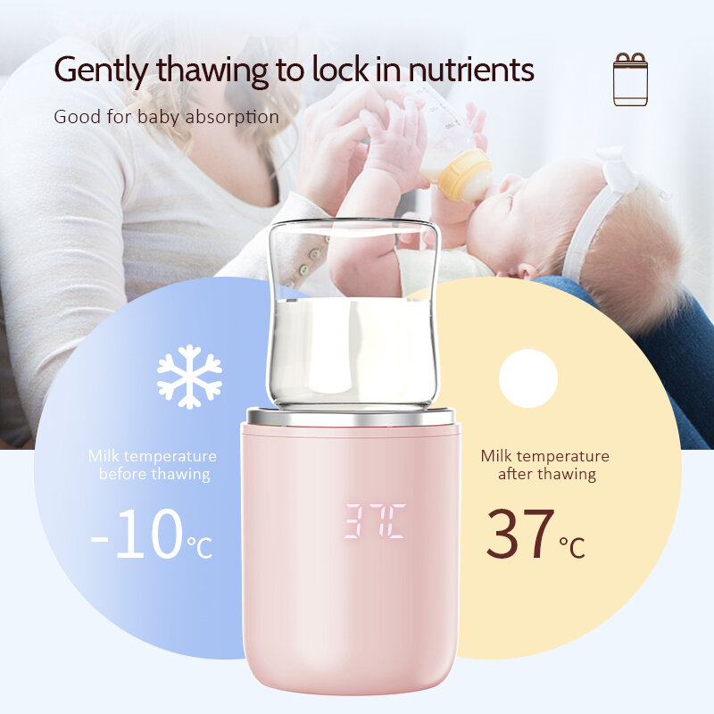 XIMYRA-N1S Portable Baby Bottle Warmer, Aquecimento Rápido, Travel Milk Warmer, Warmer Breastmilk, On The Go com 3 Adaptadores, 8800mAh