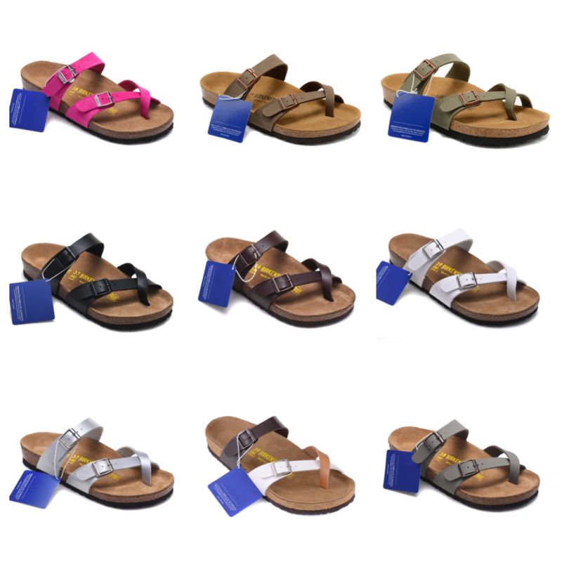 Sandálias Birken para homens e mulheres, chinelos de cortiça de praia, chinelos casuais para casal de fundo plano, série Mayari
