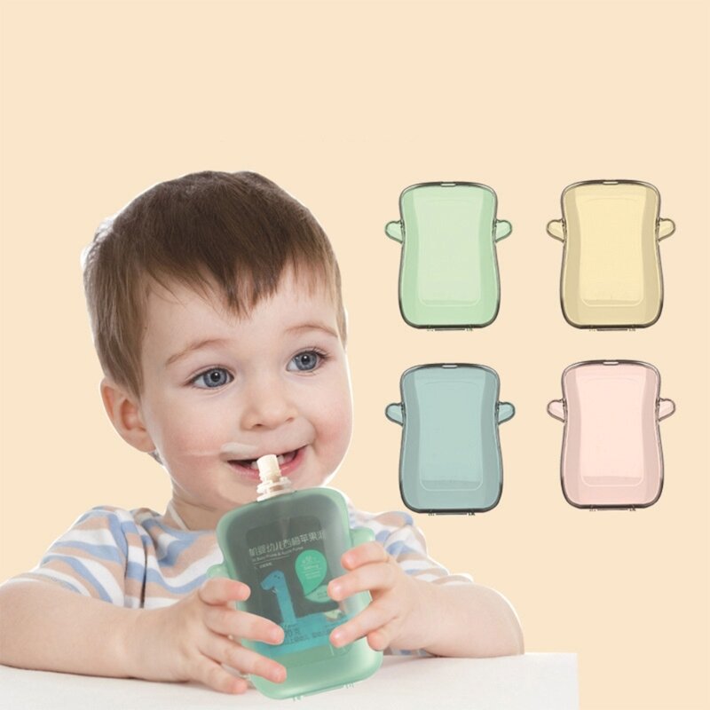 Convenient Food Pouch Holder Mess-Free Snack Pouch Holder Toddler Food Squeezer PP Pouch Bag No More Spills or Squeezes