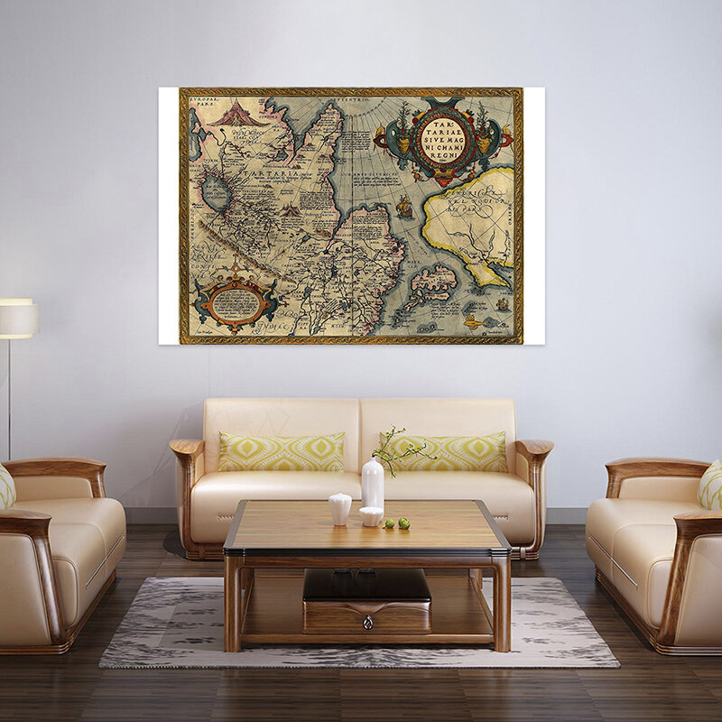Винтажная карта мира с распылителем, классическая версия, карта мира 100x70 см, художественные плакаты, HD Настенная карта для гостиной, Декор, товары для путешествий
