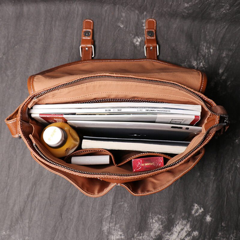 Повседневная сумка-мессенджер для мужчин и женщин, наплечная вместительная сумка из натуральной кожи для документов A4, подходит для Ipad 12 дюймов