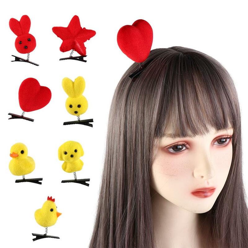 Rabbit Duck Hair Clip Fashion Dog Plush Chicken Barrettes Animal Hair Accessories Girls/Female