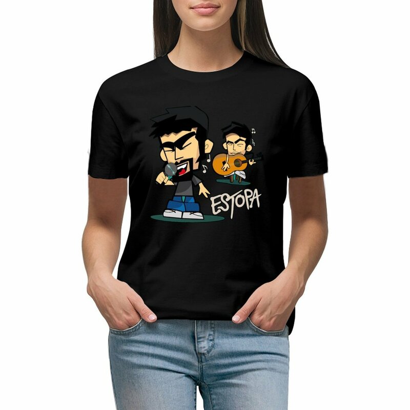 여성용 에스토파 티셔츠, 반팔 티 탑, 아리아 셔츠