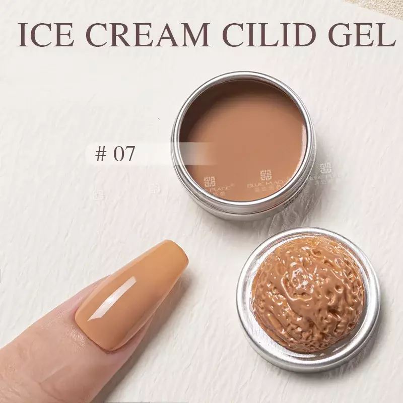 64 Color Solid Nail Polish Glue Ice Cream Texture Nail Glue Nail Pat-glue Blend Gradient Paint Filling Glue Cans