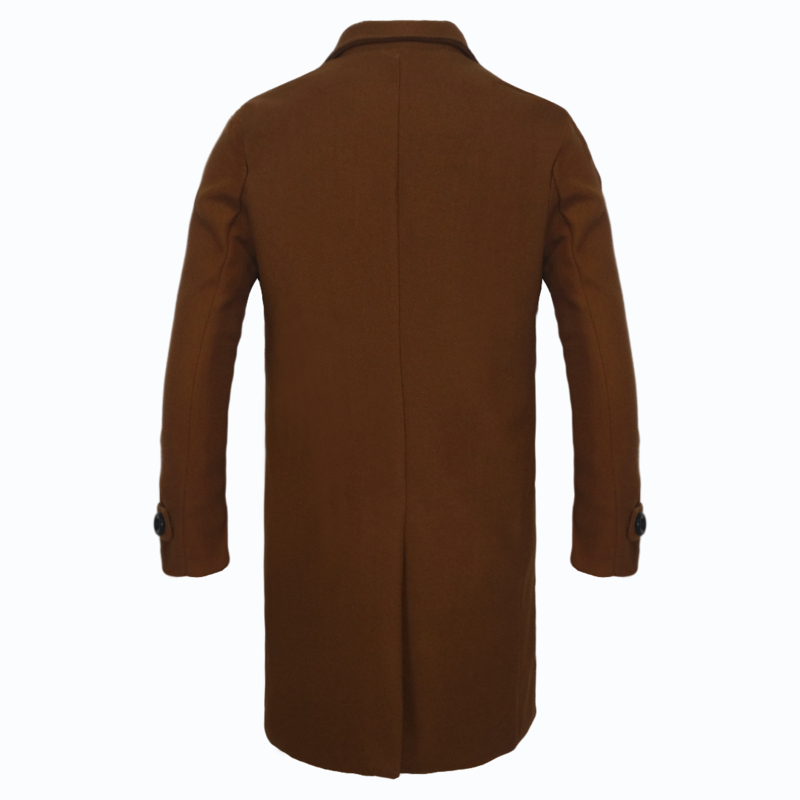 Gabardina informal larga con solapa para hombre, de doble botonadura chaquetas lisas y sueltas, ropa gruesa Regular para invierno, S-3XL