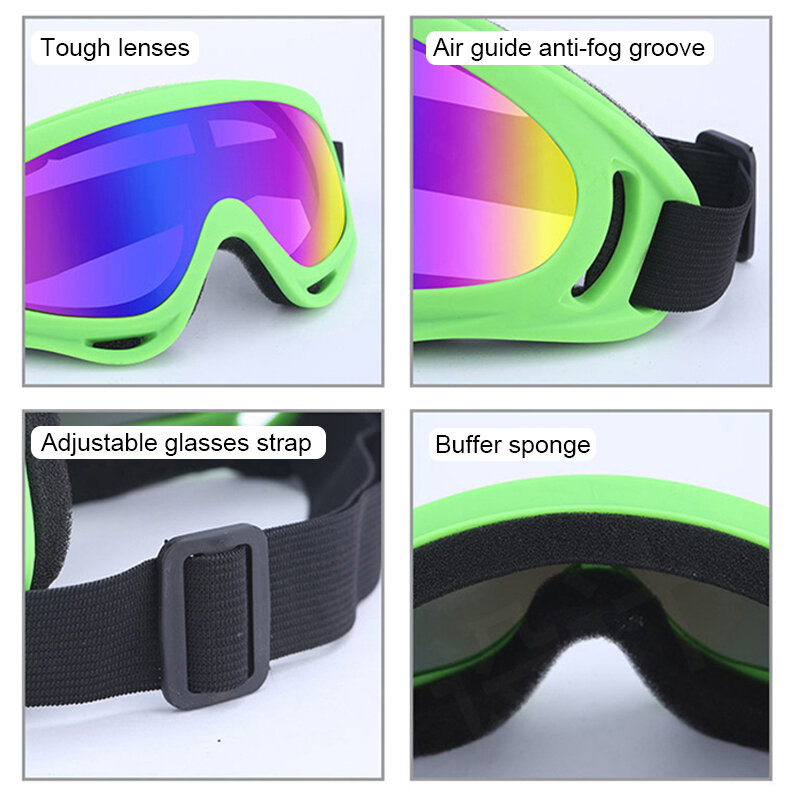 Lunettes de ski coupe-vent pour le cyclisme et la moto, lunettes anti-buée, lunettes de neige, sports de plein air, hiver, UV400, 506