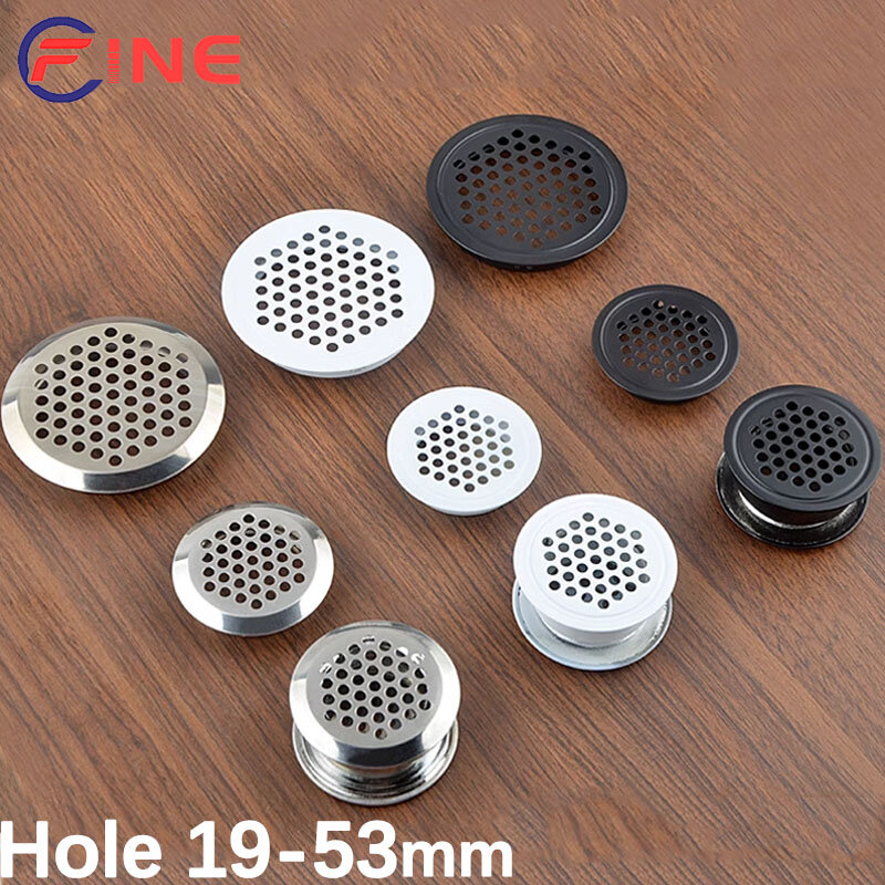 Round cabinet Air duct Vent Steel Louver Mesh Hole plug decoration cover Wardrobe grille ventilation systems Diameter 19-53mm