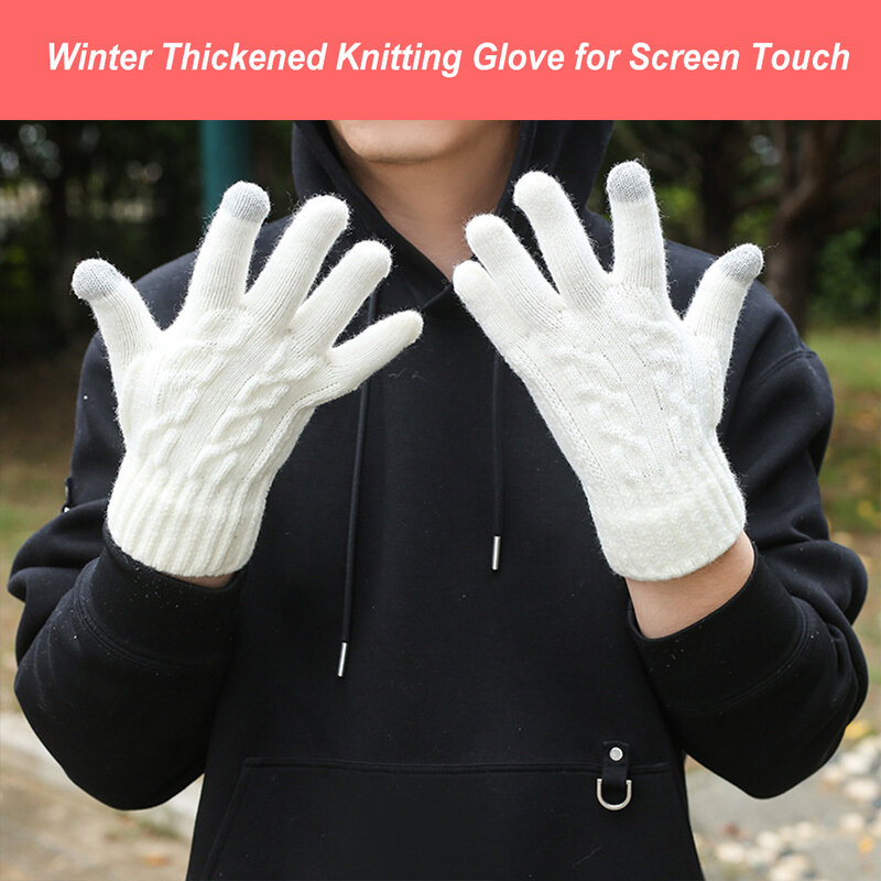 Sarung tangan rajut musim dingin, aksesoris pemanasan badan sarung tangan olahraga penutup tangan