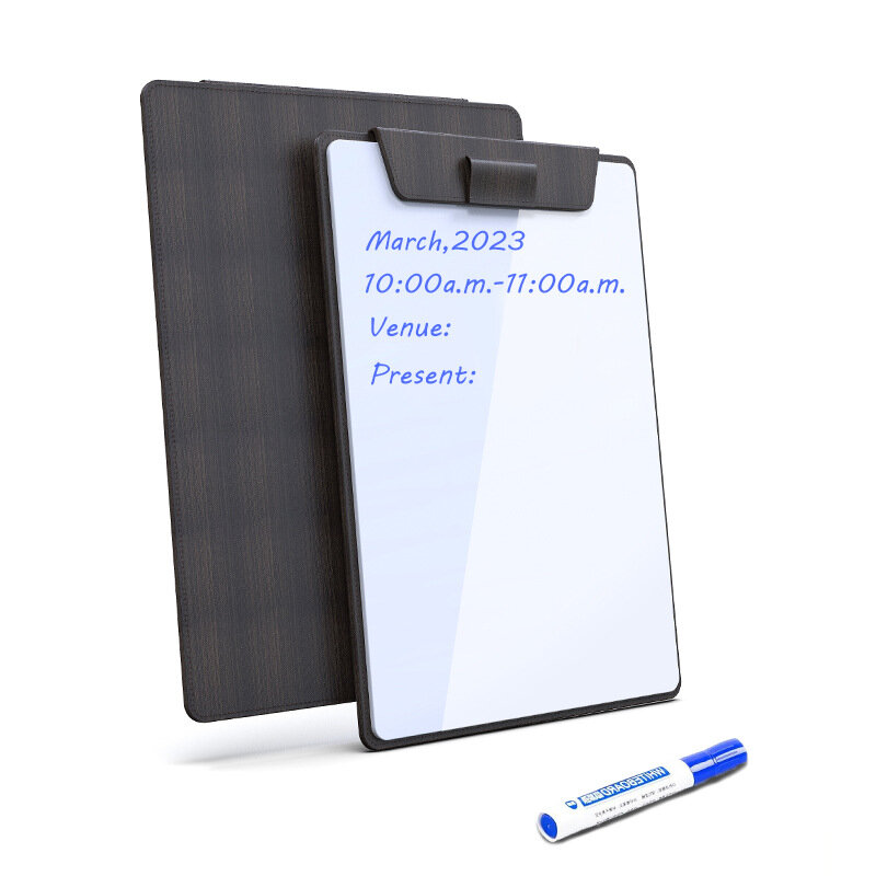 Business Portable Office Erasable PU Tempered Glass Desktop Writing Pad