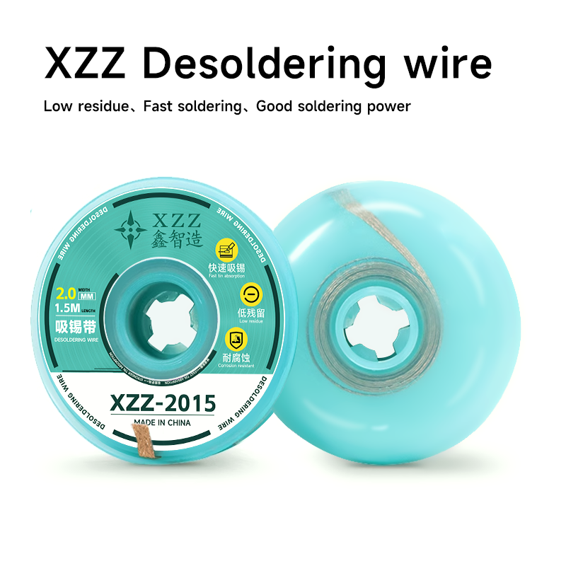 Xinzhizao XZZ-2015 ديسولديرينغ مضفر الشريط النحاس لحام لحام مزيل سلك لحام الفتيل القصدير الرصاص الحبل الجريان بغا أداة إصلاح