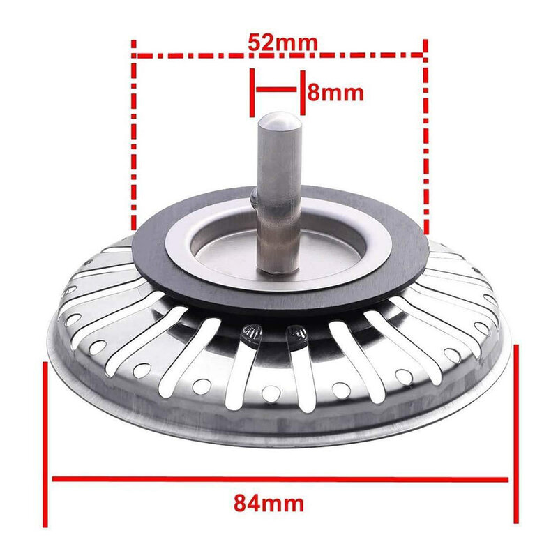 1 szt. 84mm gumowy korek sitko do zlewu ze stali nierdzewnej wtyczka wymienna przybory kuchenne akcesoria do łazienki do zlewu 84mm-86.3mm