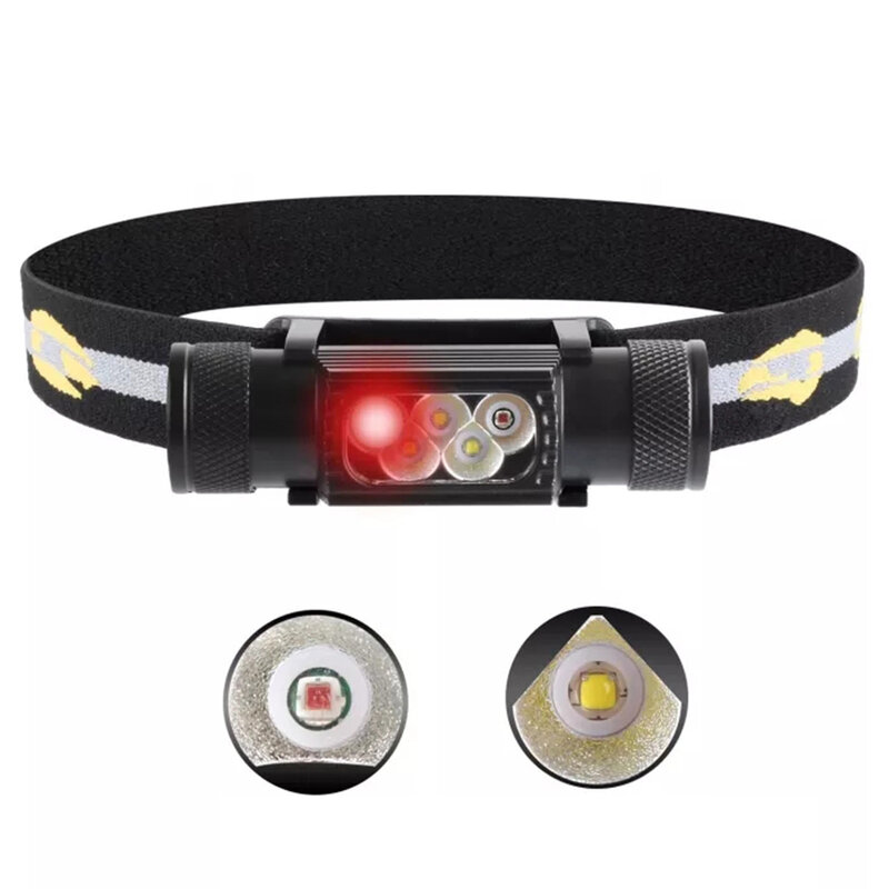 Sofirn-H05B Farol recarregável USB, vermelho, luz LED branca, 18650 Head Light, Capming Lanterna