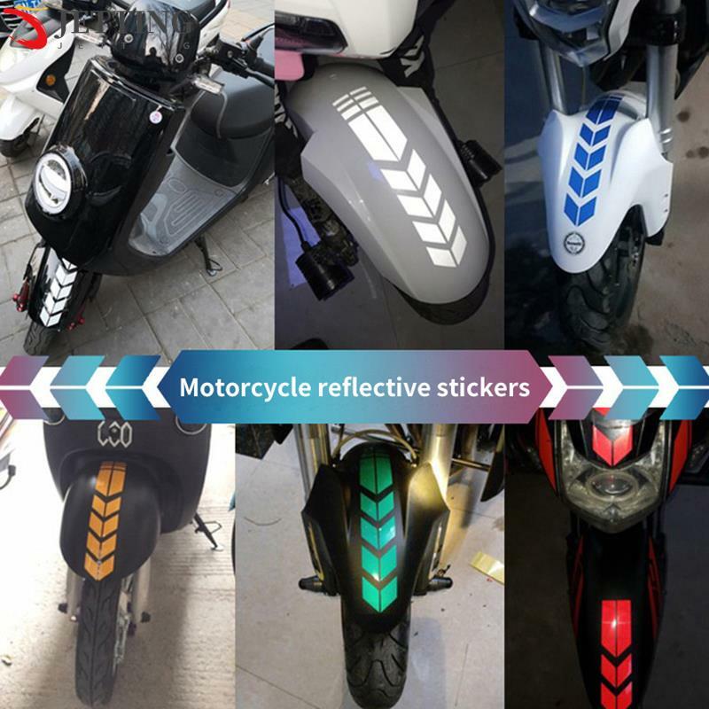 Pegatinas reflectantes universales para motocicleta, calcomanías de guardabarros impermeables, decoración de advertencia para coche, Scooter, flecha, rayas
