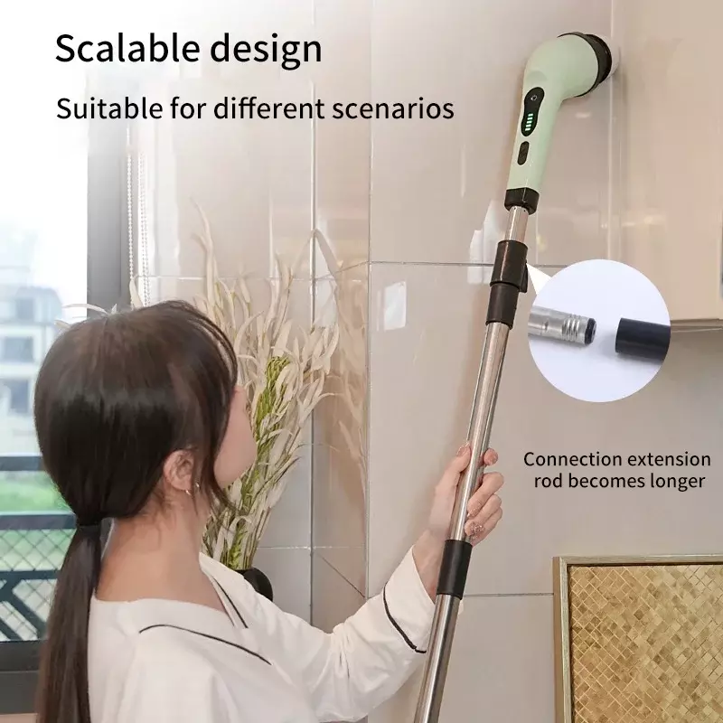 Electric Cleaning Brush 9 in 1 Multifunctional Rotating Rechargeable Powerful Cleaning Brush for Living Room Kitchen Bathroom