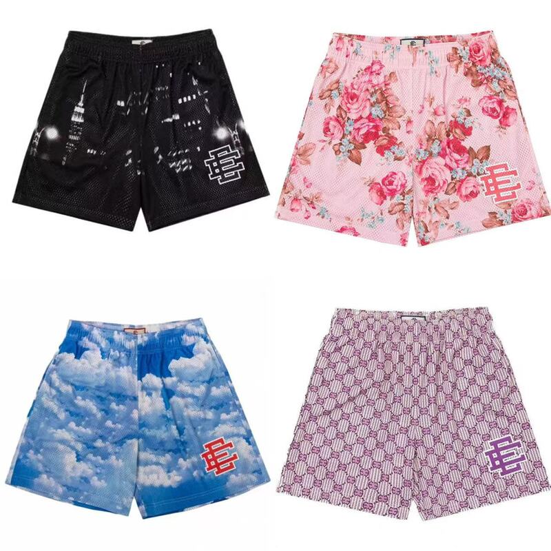 Pantalones cortos de gimnasio con estampado Floral para hombre, Shorts clásicos de malla básica para gimnasio, baloncesto, deportes de playa, novedad de verano