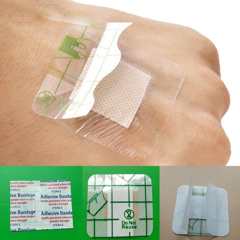 Banda adhesiva cuadrada para heridas, vendaje de primeros auxilios, Kit de emergencia impermeable, 25/50/100 piezas, gran oferta